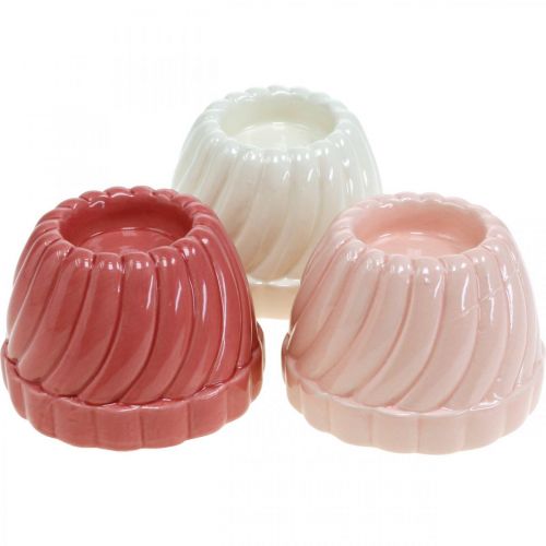 Floristik24 Gugelhupf teamécses tartó, asztaldísz, gyertyatartó sütőforma, dísztorta H7cm 3db