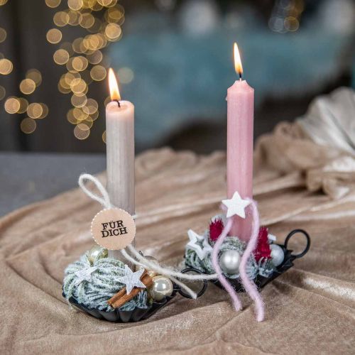 tételeket Gyertyatartó fekete Gyertyatartó fém asztaldísz Ø9,5cm H3cm