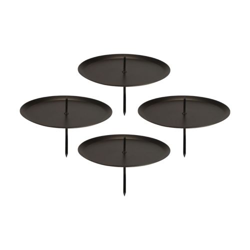 Dugaszolható gyertyatartó fekete gyertyatartó tüske Ø8cm 4 db