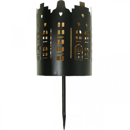 Floristik24 Gyertyatartó City Black Tealight tartó ragasztható Ø8cm