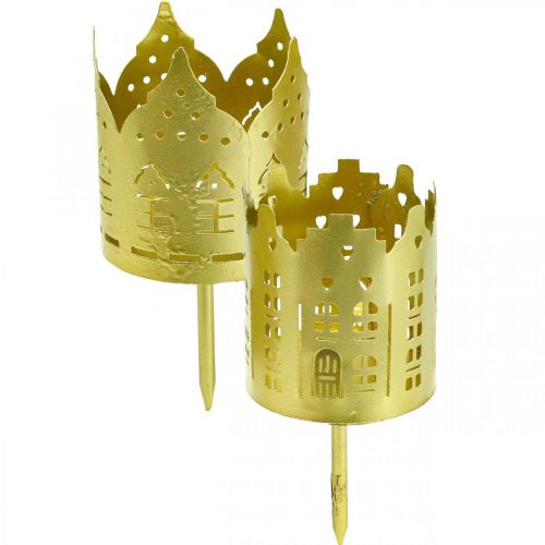 tételeket Gyertyatartó városi arany gyertyatartó fém Ø6,5cm 4db