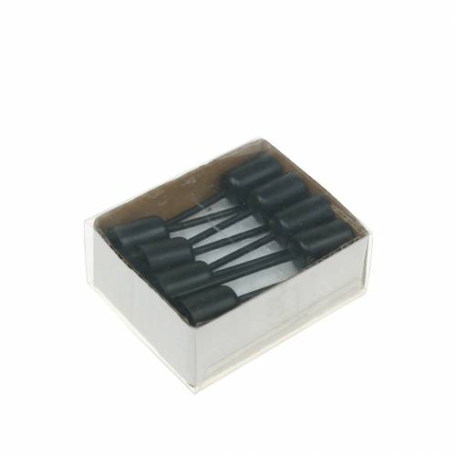 Floristik24 Gyertyatartó kis fekete H7cm Ø12,5mm 8 db