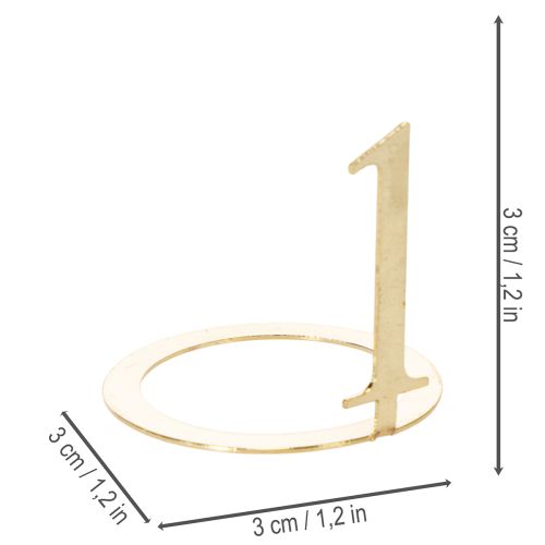 Adventi koszorúhoz való gyertyagyűrű, kúpos gyertyaszámozás, 3cm, 4db | Floristik24.hu
