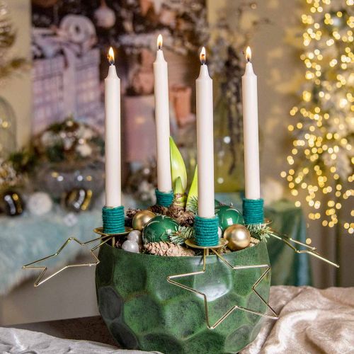 Floristik24 Gyertyagyűrű rúd gyertyatartó gyertyatartó arany Ø33,5cm H11cm 2db