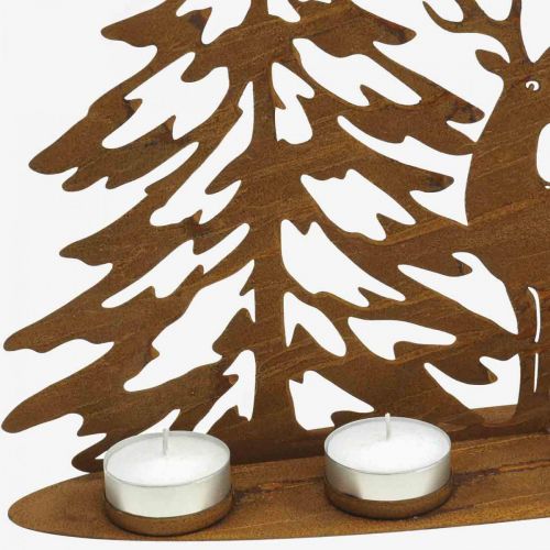 Floristik24 Gyertyatartó ablakdísz szarvas erdei rozsda díszítés 50×40cm