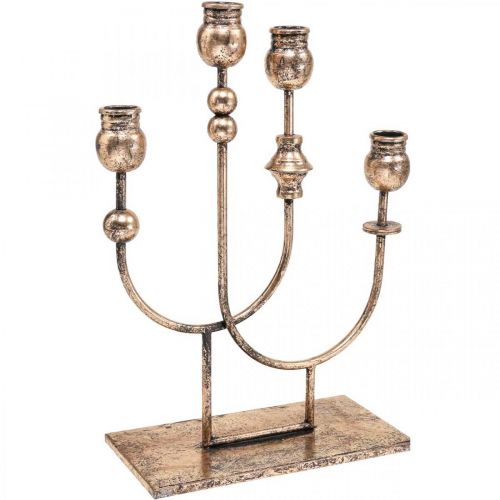 Floristik24 Gyertyatartó Golden Gyertyatartó Vintage 4 lángos H39cm
