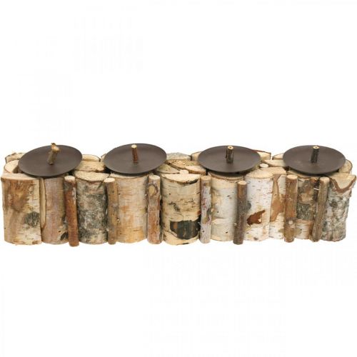 Floristik24 Asztali dekoráció Adventi nyír gyertyatartó fa 45×8cm H9cm