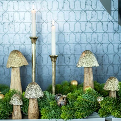 Floristik24 Antik arany gyertyatartó Ø9,5cm H29,5cm