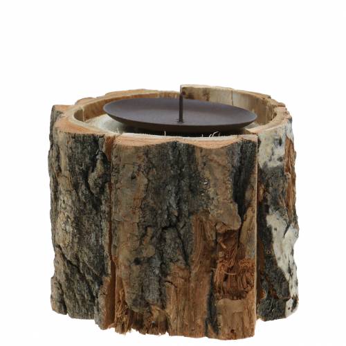 Floristik24 Gyertyatartó fa Ø13cm H10cm