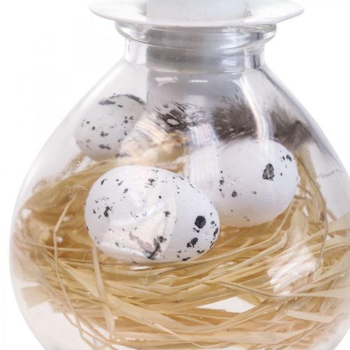 Floristik24 Gyertyatartó Fehér Gyertyatartó Üveg Húsvéti Dekoráció H11cm