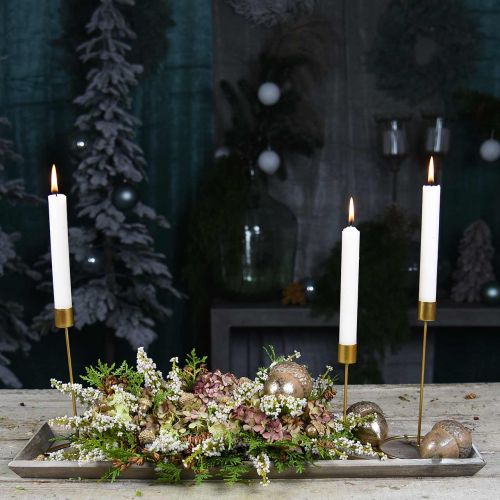 Floristik24 Gyertyatartó arany fém díszpálcás gyertyatartó Ø10cm H20cm