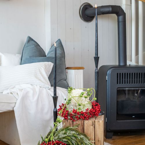 tételeket Gyertyatartó Fekete fém gyertyatartó Ø12cm H46cm