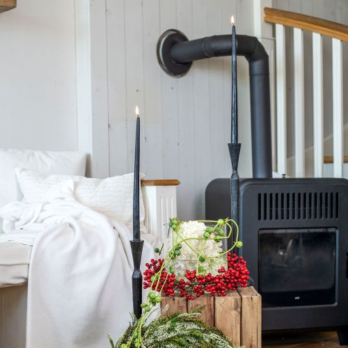 tételeket Gyertyatartó Fekete Gyertyatartó Fém Ø13cm H59cm