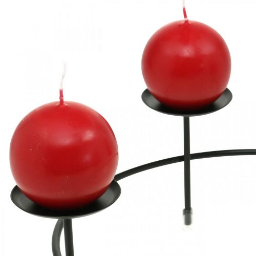 tételeket Gyertyatartó 4 gyertyához fekete fém asztaldísz Ø23,5cm 2db