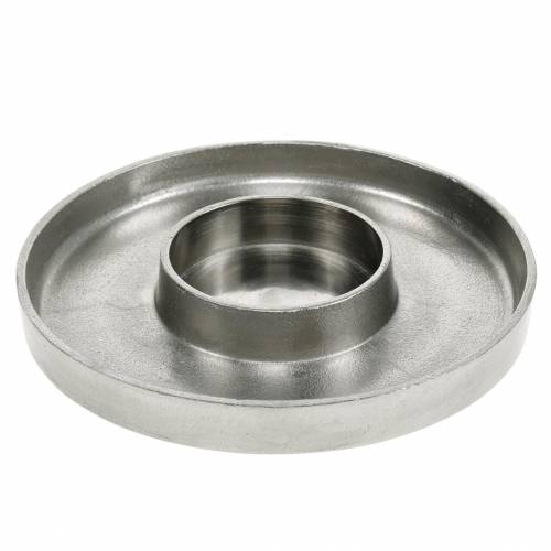 Floristik24 Ezüst agyag gyertyatartó Ø20cm