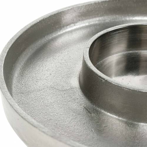 Floristik24 Ezüst agyag gyertyatartó Ø20cm