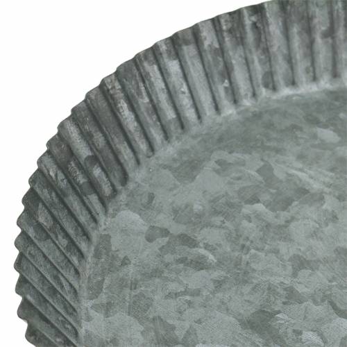 Floristik24 Díszlemezes cink tepsi Ø25cm H3cm