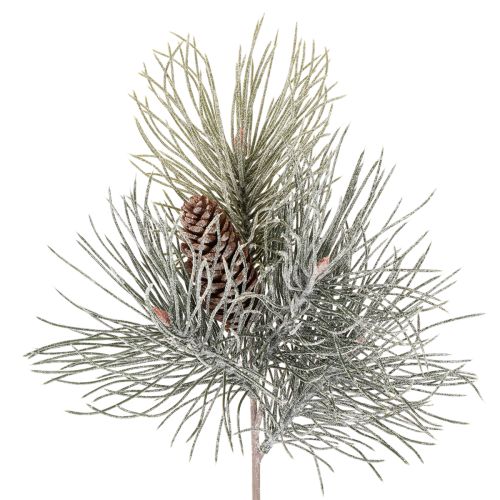 Műfenyőág tobozokkal, télies, 40cm vétel | Floristik24.hu