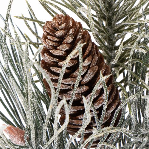 Műfenyőág tobozokkal, télies, 40cm | Floristik24.hu