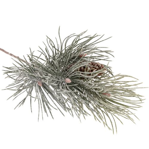 Műfenyőág tobozokkal, télies, 40cm | Floristik24.hu