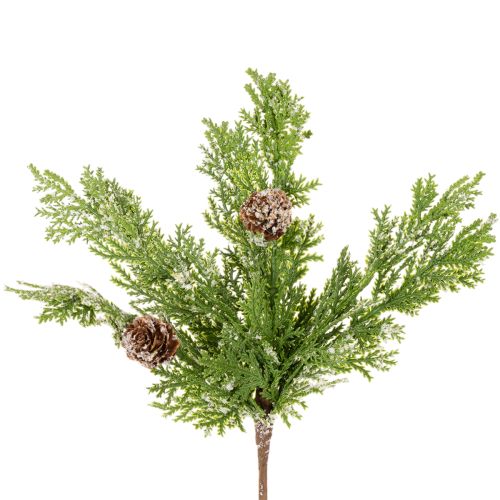 Műfenyőág tobozokkal, hófödte, 28 cm, 6 darab vétel | Floristik24.hu