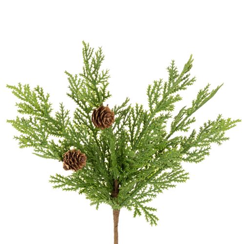 Műfenyőág tobozokkal, 28 cm, 6 darab