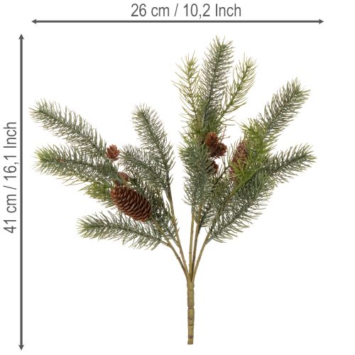 Műfenyőág tobozdíszítéssel, 41cm | Floristik24.hu