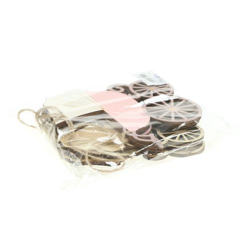 Floristik24 Deco fogas babakocsi rózsaszín / kék 16,5cm x 15cm 6db