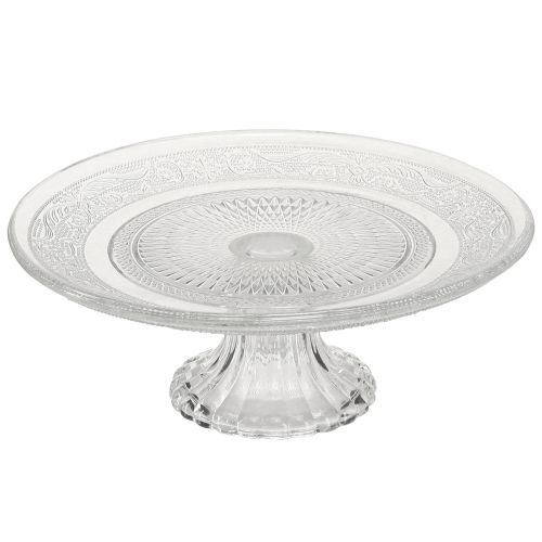 Floristik24 Klasszikus üveg tortalap lábon - Elegáns minden ünnepséghez Ø 20cm