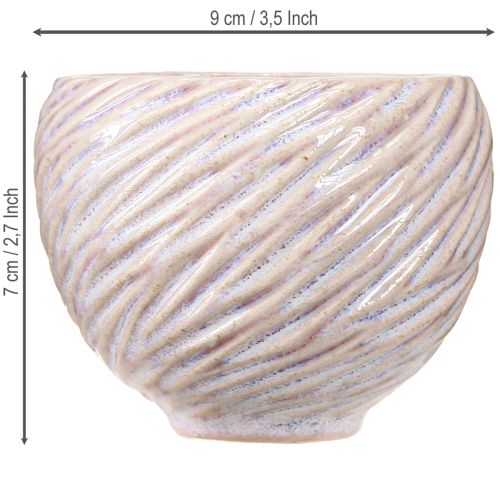 tételeket Kis kerámia tálkák rózsaszín spirál dekorral Ø9cm 4db