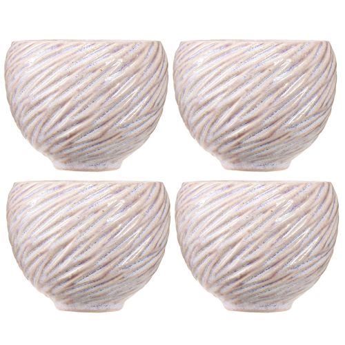 tételeket Kis kerámia tálkák rózsaszín spirál dekorral Ø9cm 4db