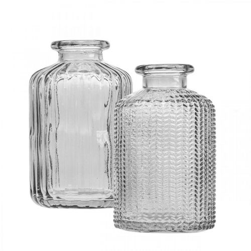 Floristik24 Kis vázák üvegváza virágvázák üveg Ø6cm H10cm 2db