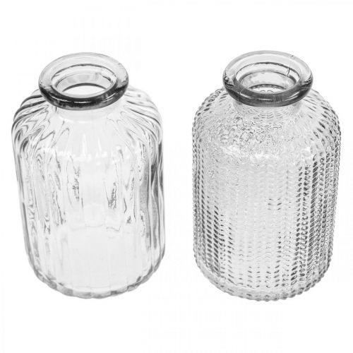 Floristik24 Kis vázák üvegváza virágvázák üveg Ø6cm H10cm 2db