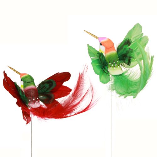 tételeket Kolibri dekoráció rúdon türkiz bordó 13-15cmx9-10cm 6 db