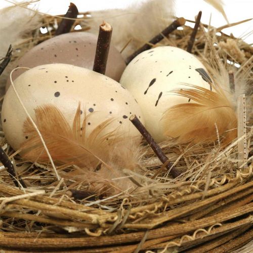 Floristik24 Húsvéti kosár tojással Mesterséges húsvéti tojás asztaldísz Ø16cm