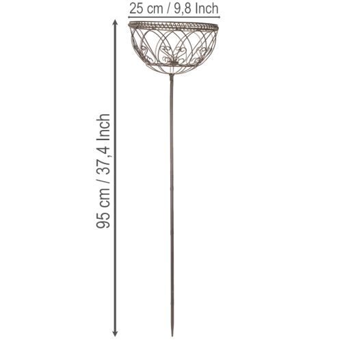 tételeket Fém kerti kosár, vintage stílusú dekorációs elem stílusos kültéri használatra, 95 cm