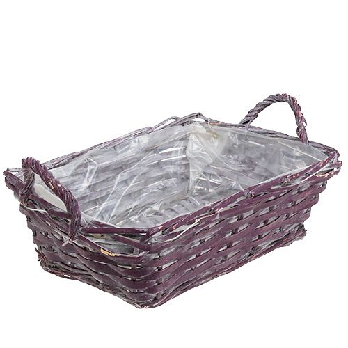 Floristik24 Négyzet alakú kosár 29cm x 23cm H10cm sötétlila