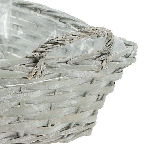 Floristik24 Négyzet alakú kosár szürke 29cm x 23cm H10cm 1db