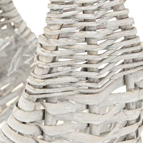 tételeket Kosár fogantyúval, fonott kosár, mosott szürke, H43/34/27cm, 3 db