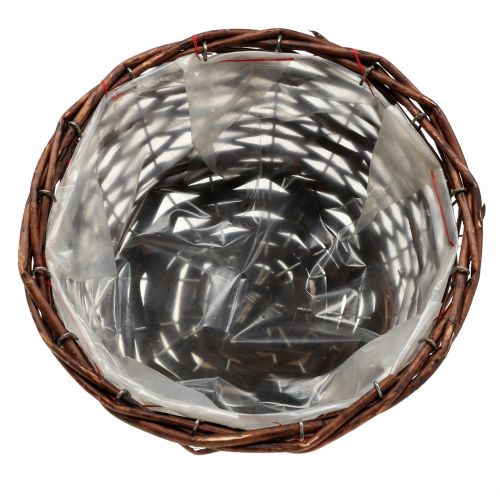 Floristik24 Kerek kosár természet ültetéséhez Ø25cm