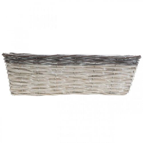 tételeket Szőtt kosár fehér, barna növényi kosár 41×17×12,5 cm