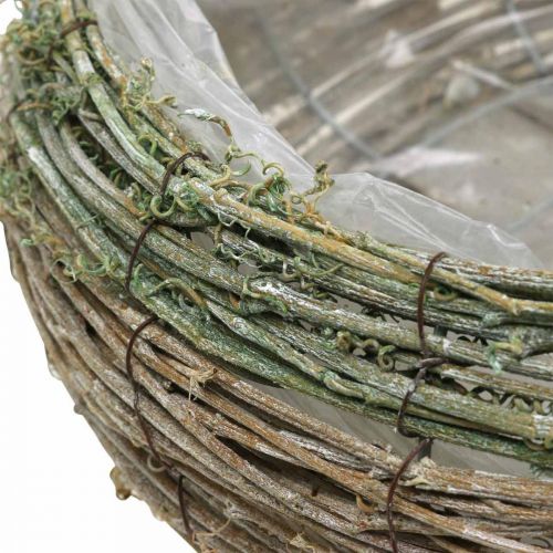 Floristik24 Növénykosár kerek kéttónusú szőlő, fa Ø18 / 25cm, 2 db-os készlet