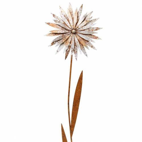 Floristik24 Kerti dugó búzavirág patina fém fehér Ø18cm H88cm