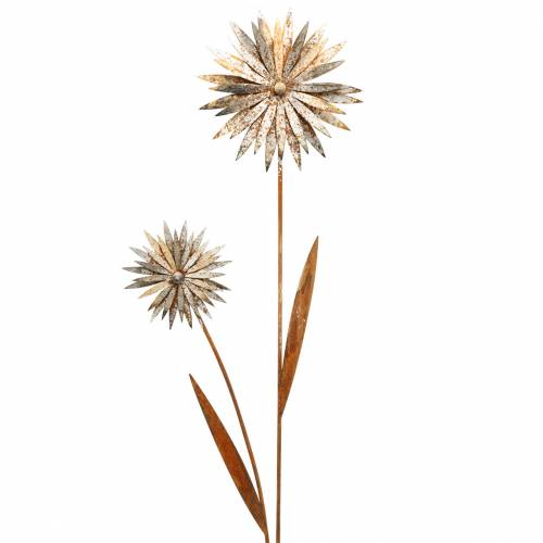 Floristik24 Kerti dugó búzavirág patina fém fehér Ø10 / 15cm H66cm