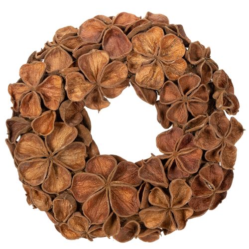 Szárított Lótusz Koszorú, Dekoratív Ajtókoszorú, 35cm