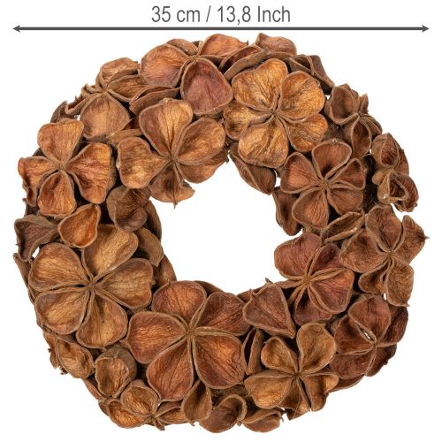 Szárított Lótusz Koszorú, Dekoratív Ajtókoszorú, 35cm | Floristik24.hu