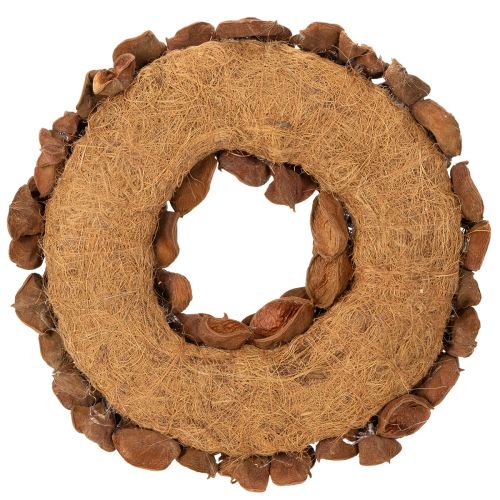 Szárított Lótusz Koszorú, Dekoratív Ajtókoszorú, 35cm | Floristik24.hu