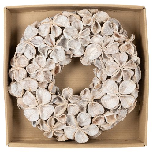 Lótuszvirágos Koszorú, Természetes Díszítéssel, Szárított Virágokkal, 35cm | Floristik24.hu