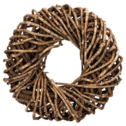 Természetes gallyakból készült kerek rattan koszorú kézműveskedéshez, 35 cm
