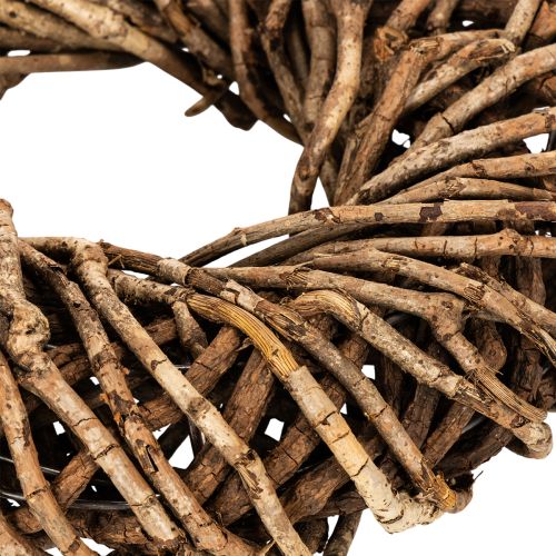 Természetes gallyakból készült kerek rattan koszorú kézműveskedéshez, 35 cm | Floristik24.hu